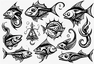 Fish hooks tattoo idea