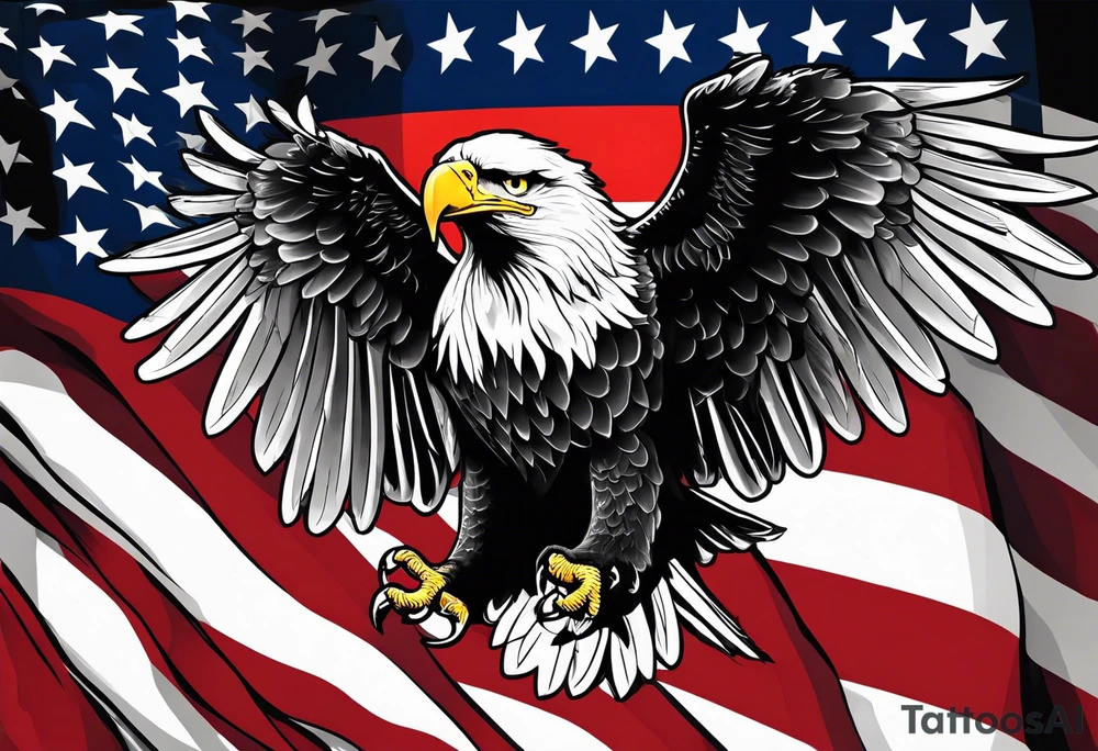 American Flag, German Flag, American Eagle, German eagle, Fighting tattoo idea