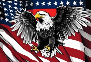 American Flag, German Flag, American Eagle, German eagle, Fighting tattoo idea