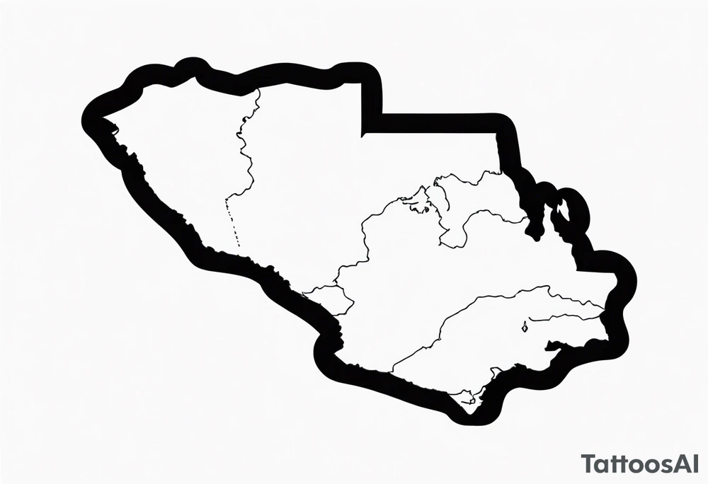 Venezuelan north coast map silhouette tattoo idea