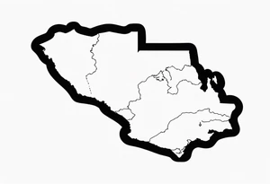 Venezuelan north coast map silhouette tattoo idea