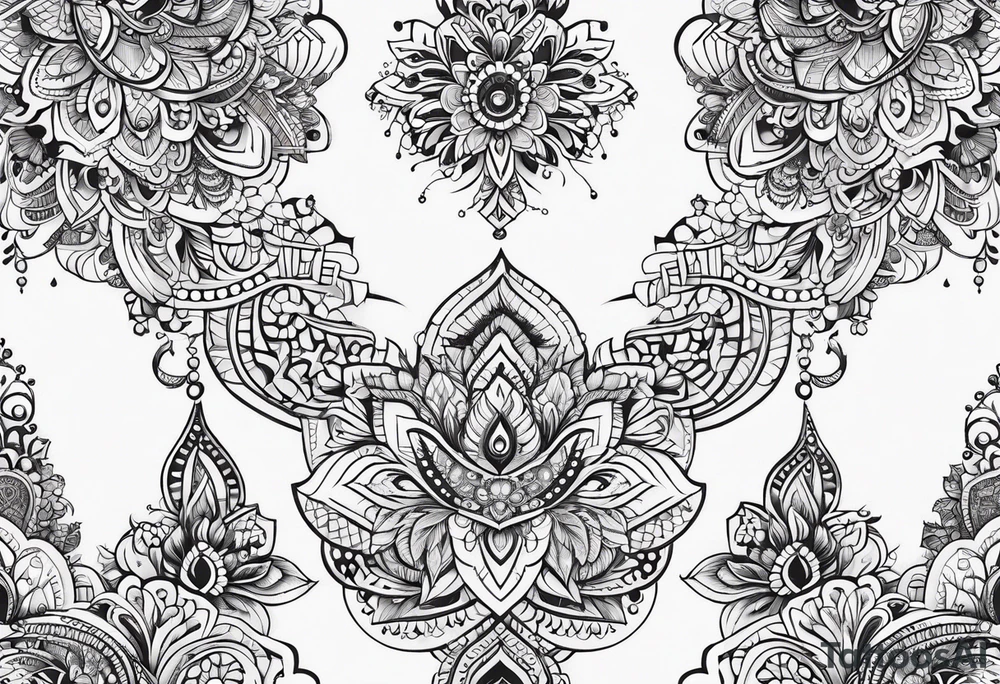henna sleeve tattoo idea