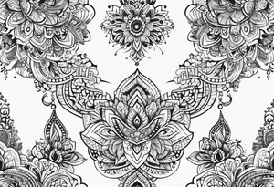 henna sleeve tattoo idea