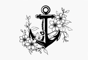 cherry blossom with anchor tattoo idea