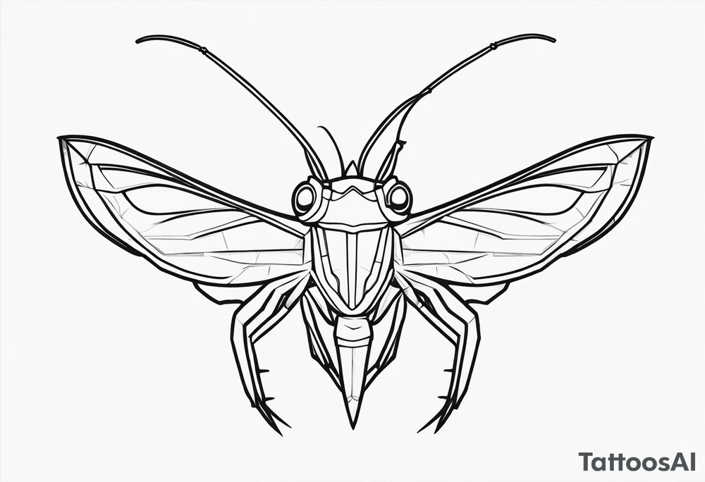 Monoline Mantis Mask tattoo idea