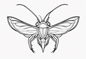 Monoline Mantis Mask tattoo idea