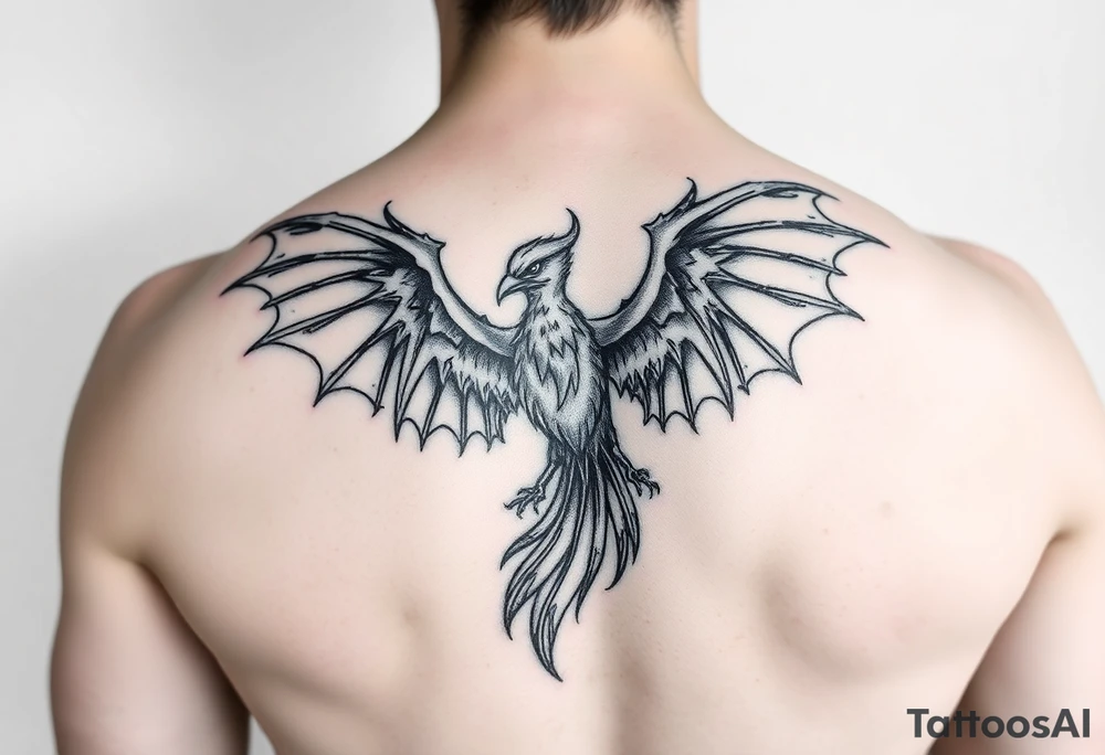 Demonic bird tattoo idea