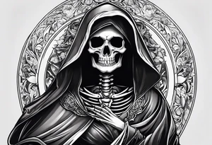 lady skeleton grim reaper tattoo idea