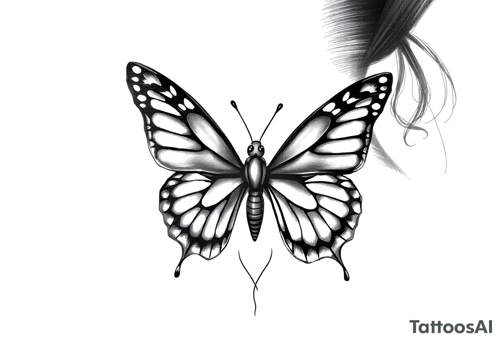 Butterfly tattoo on a neck tattoo idea
