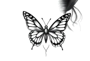 Butterfly tattoo on a neck tattoo idea