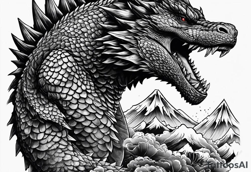 Godzilla irezumi tattoo idea