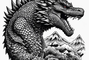 Godzilla irezumi tattoo idea