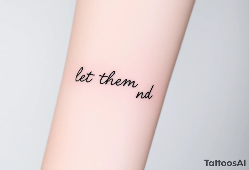 “let them and let me” small dainty fine line tattoo idea
