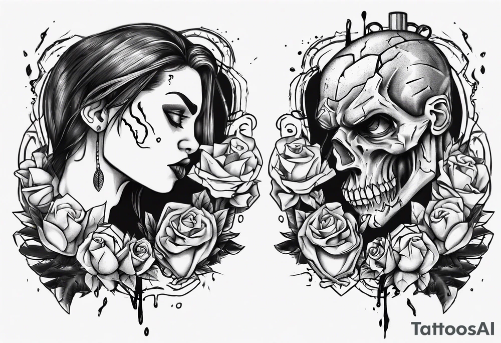Broken-hearted gym twins tattoo idea