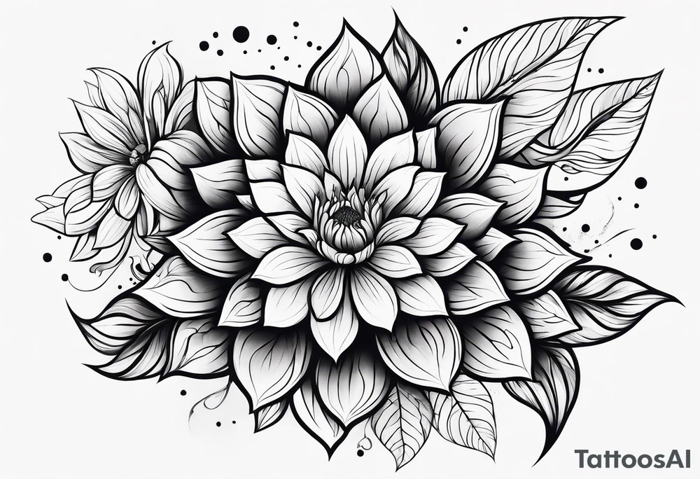 abstract flower tattoo idea