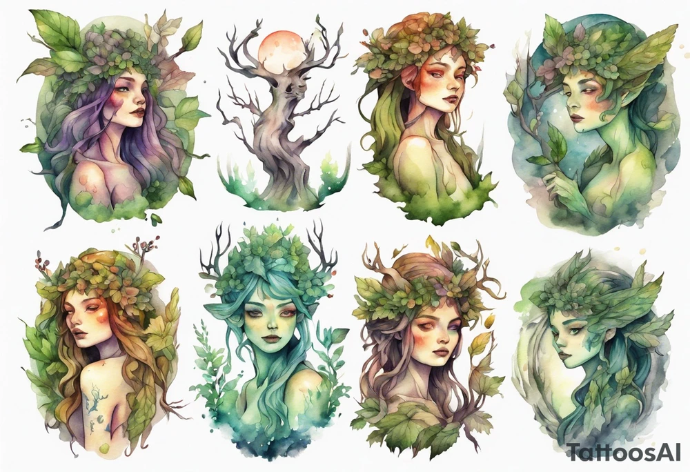 a beautiful dryad tattoo idea