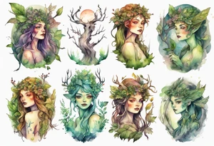 a beautiful dryad tattoo idea
