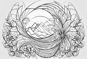 small repeating Ice crystal swirl tattoo idea