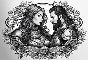 two knights in love tattoo idea