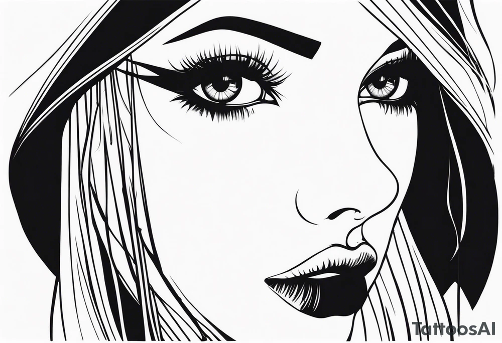 goth themed eyes tattoo idea