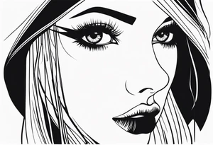 goth themed eyes tattoo idea