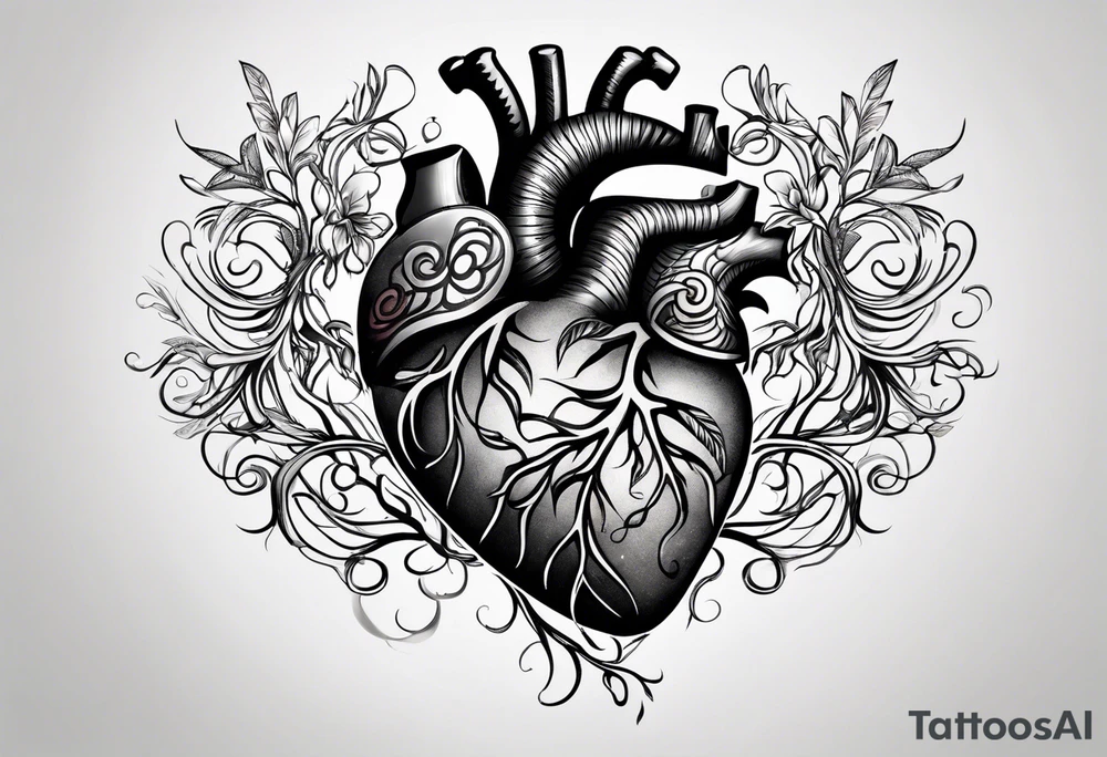 Heart with roots tattoo idea