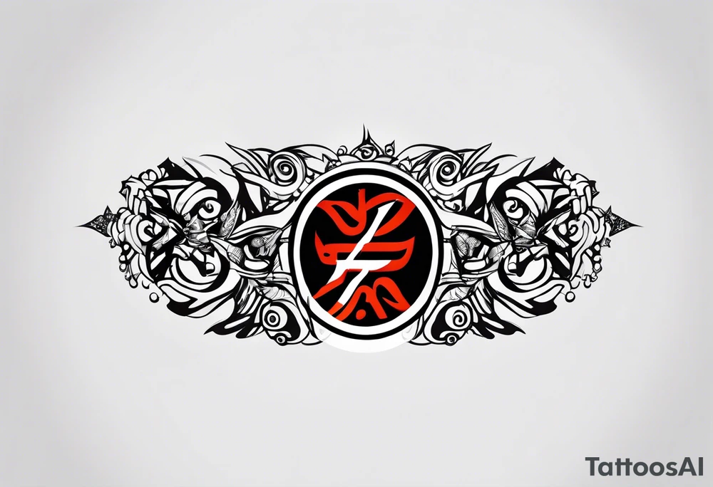 naruto headband with the letters AR in the middle tattoo idea