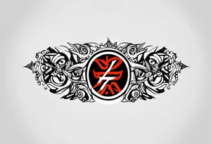 naruto headband with the letters AR in the middle tattoo idea