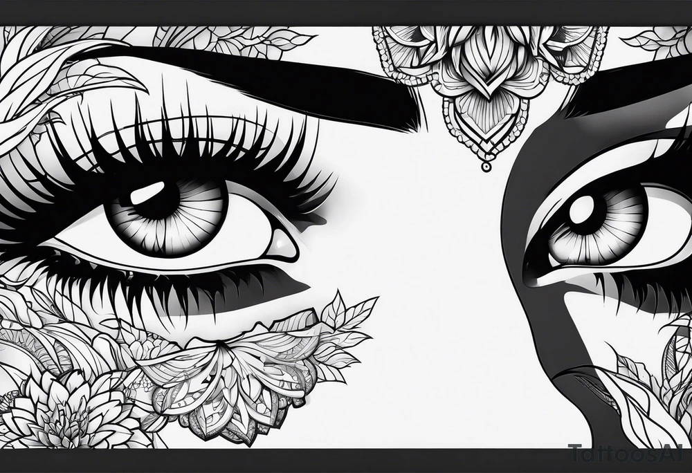 A girl with blue eyes tattoo idea