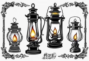Extinguished oil lamp with smoke tattoo idea