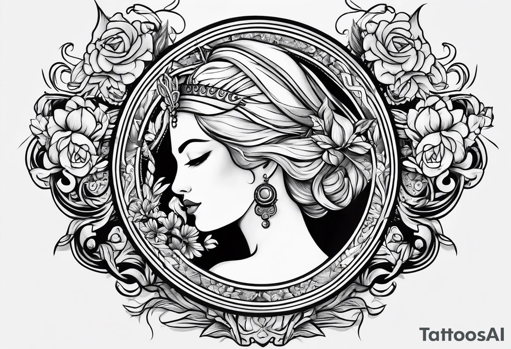 lady juctice emblem tattoo idea