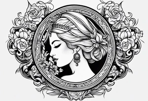 lady juctice emblem tattoo idea
