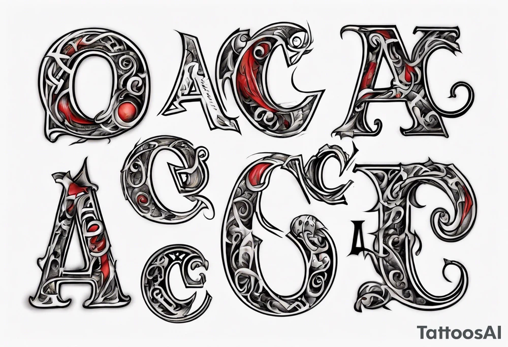 Sensual Tatoo with the letters A C S tattoo idea