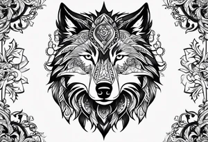 Slavic wolf tattoo idea