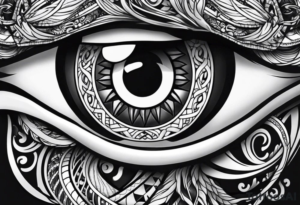 Half Lion eye half snakes eye tattoo idea