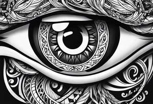 Half Lion eye half snakes eye tattoo idea