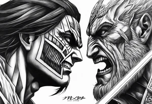 Levi attack on titan fight vs beast titan tattoo idea