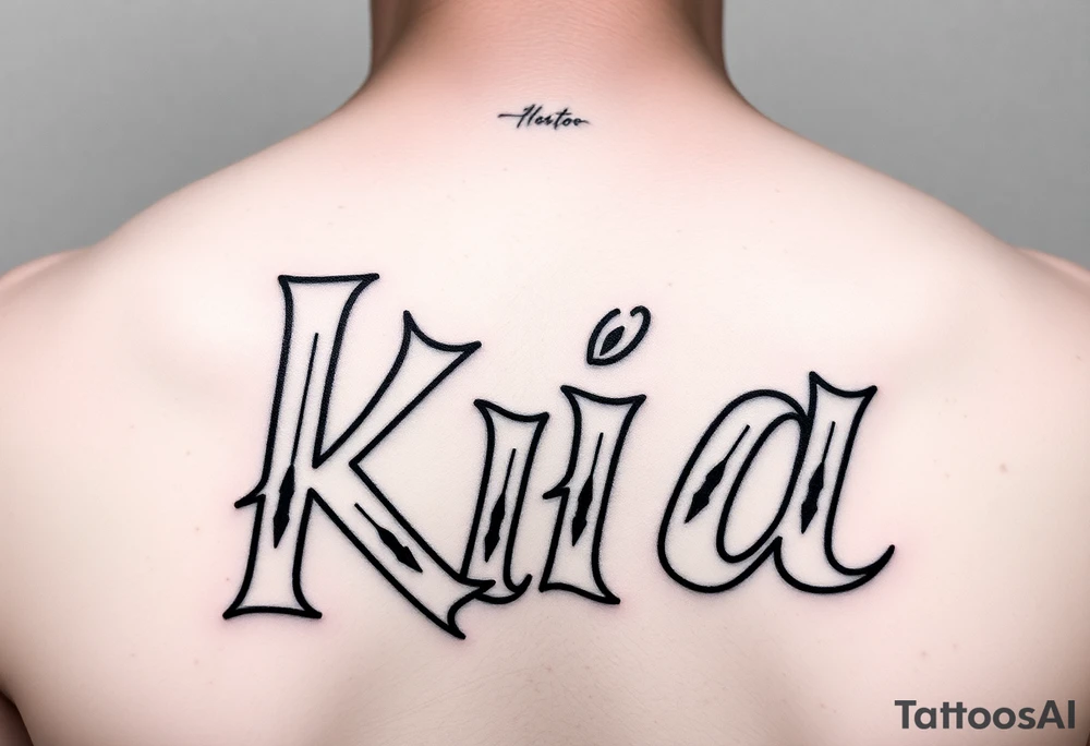 Bandito style font that says kia tattoo idea