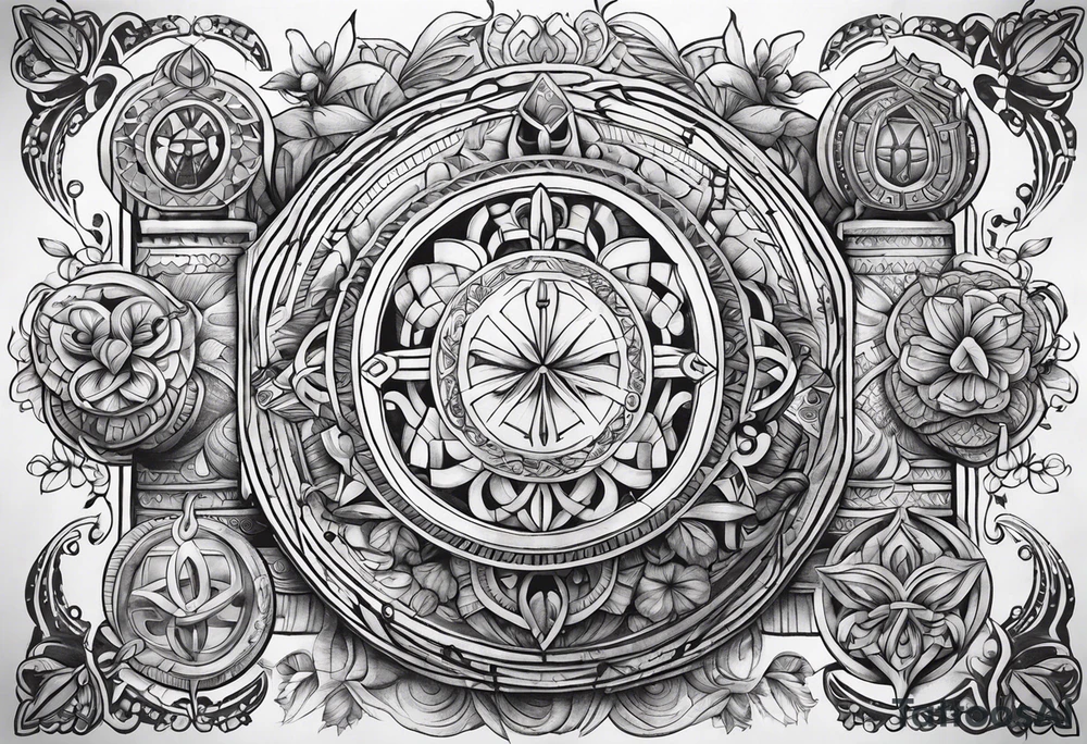 Luck symbols combinated tattoo idea