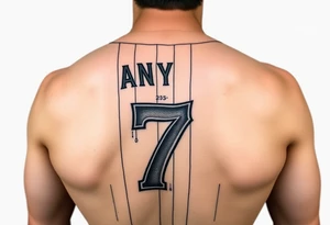 Yankee jersey with number 7 tattoo idea