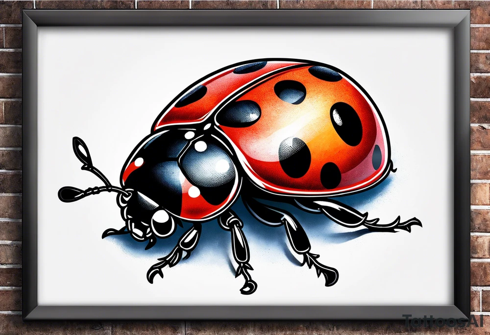 Flying ladybug tattoo idea