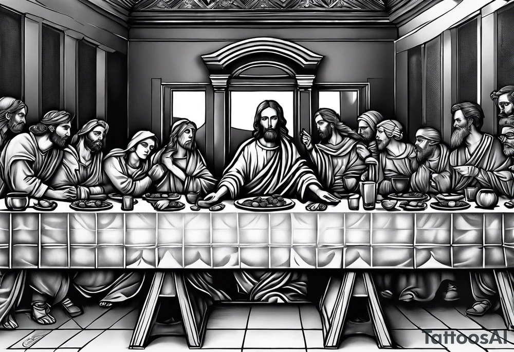 The last supper, everyone is a Skelton tattoo idea