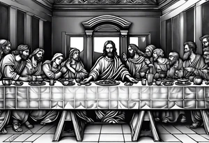 The last supper, everyone is a Skelton tattoo idea