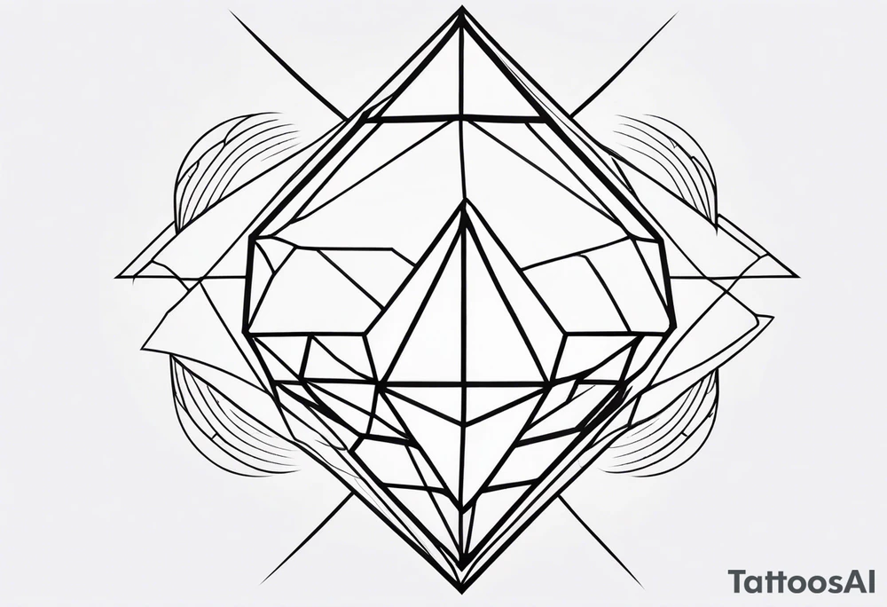 simple line tattoo of geometric dimond tattoo idea