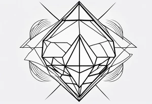 simple line tattoo of geometric dimond tattoo idea