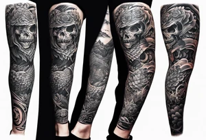 LEG sleeve complete tattoo idea
