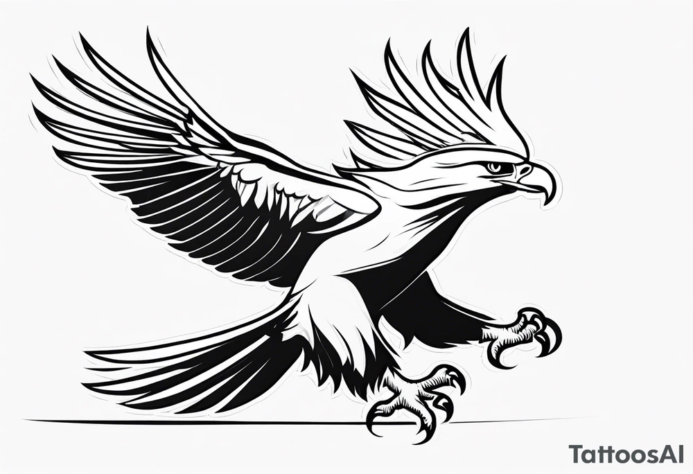 eagle full body fly vector tattoo idea