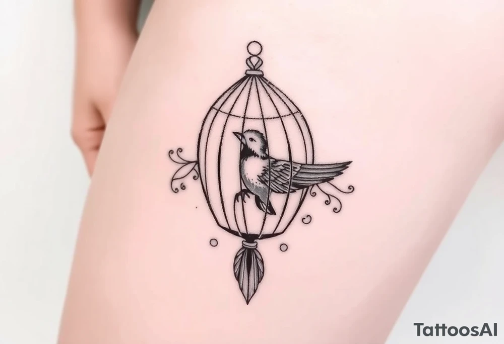 SExy Birdcage open tattoo idea
