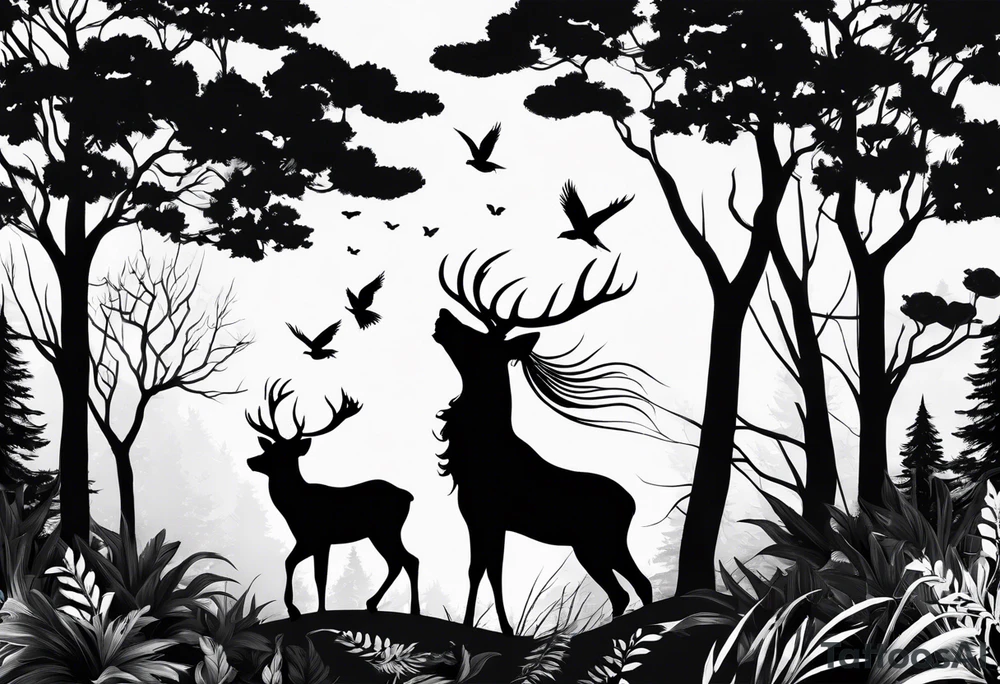 Bäume silhouette tattoo idea