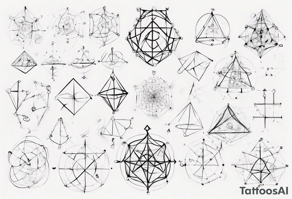 The mathematical friendship graph from graph theory that is cute, with vertices and edges tattoo idea